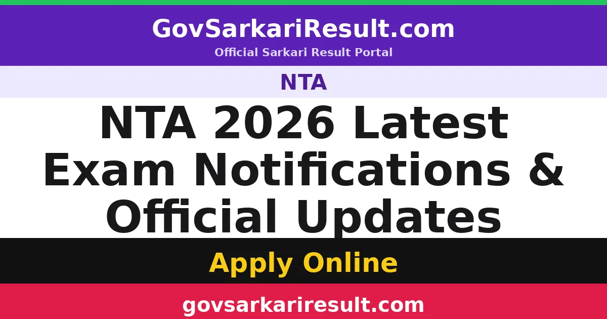 NTA 2026 Latest Exam Notifications & Official Updates