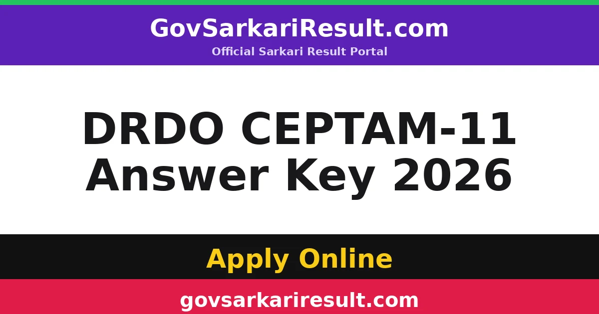 DRDO CEPTAM-11 Answer Key 2026