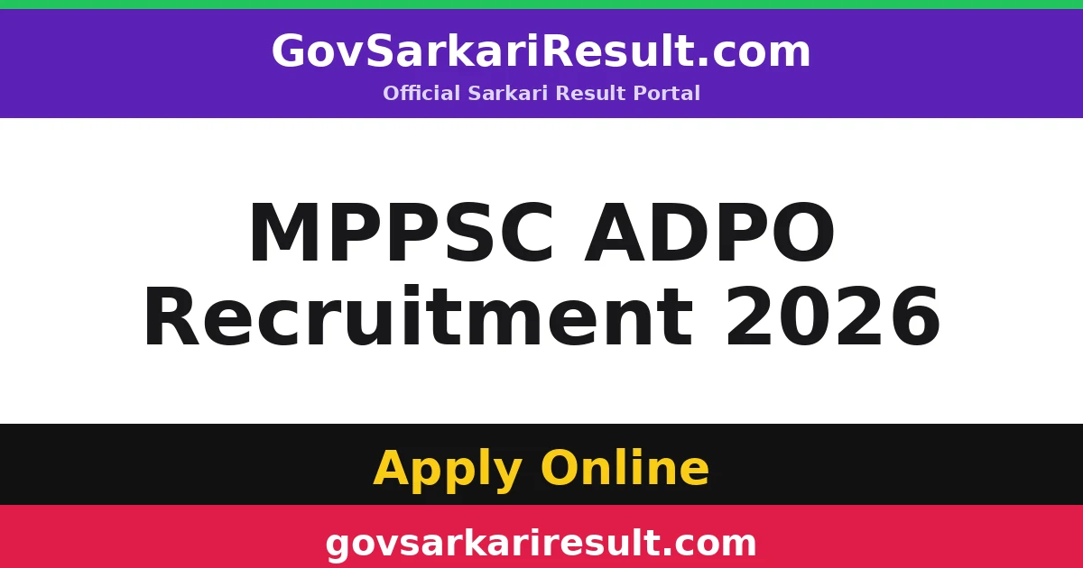MPPSC ADPO Recruitment 2026